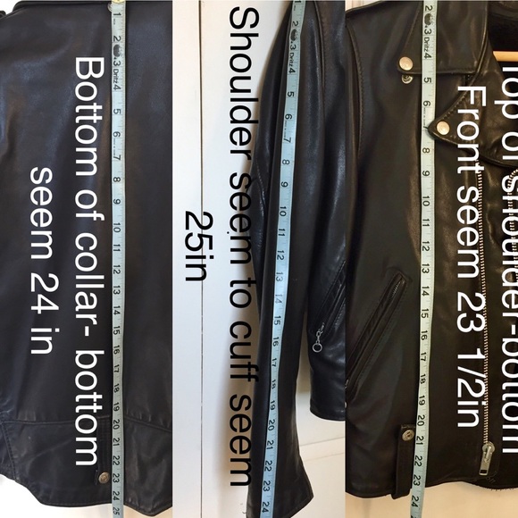 *Vintage* Black Leather Moto Jacket - Picture 6 of 7